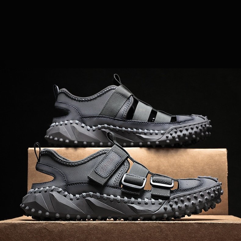 Men Leather Upper Sandals Black - Image 3