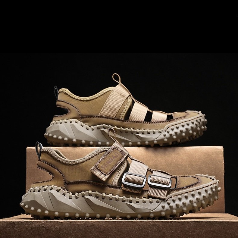 Men Leather Upper Sandals Brown - Image 3