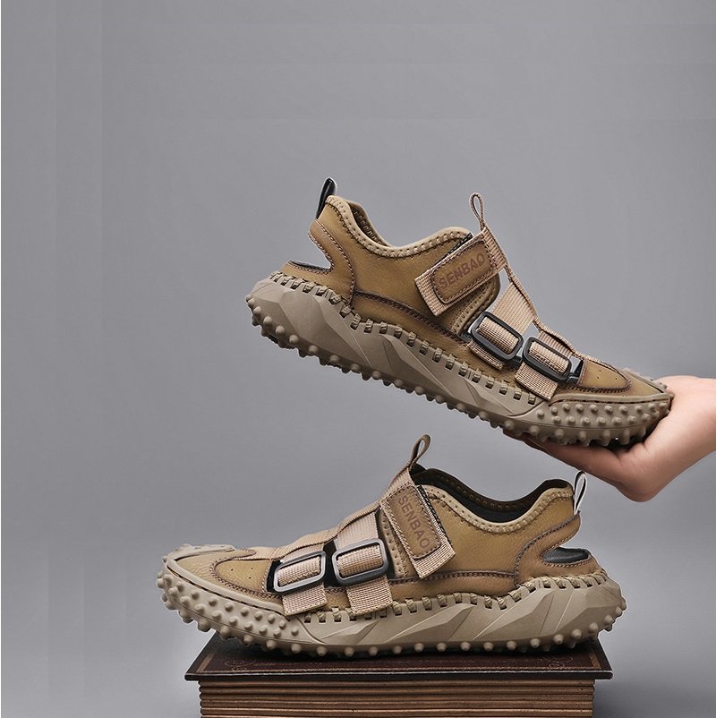 Men Leather Upper Sandals Brown - Image 4