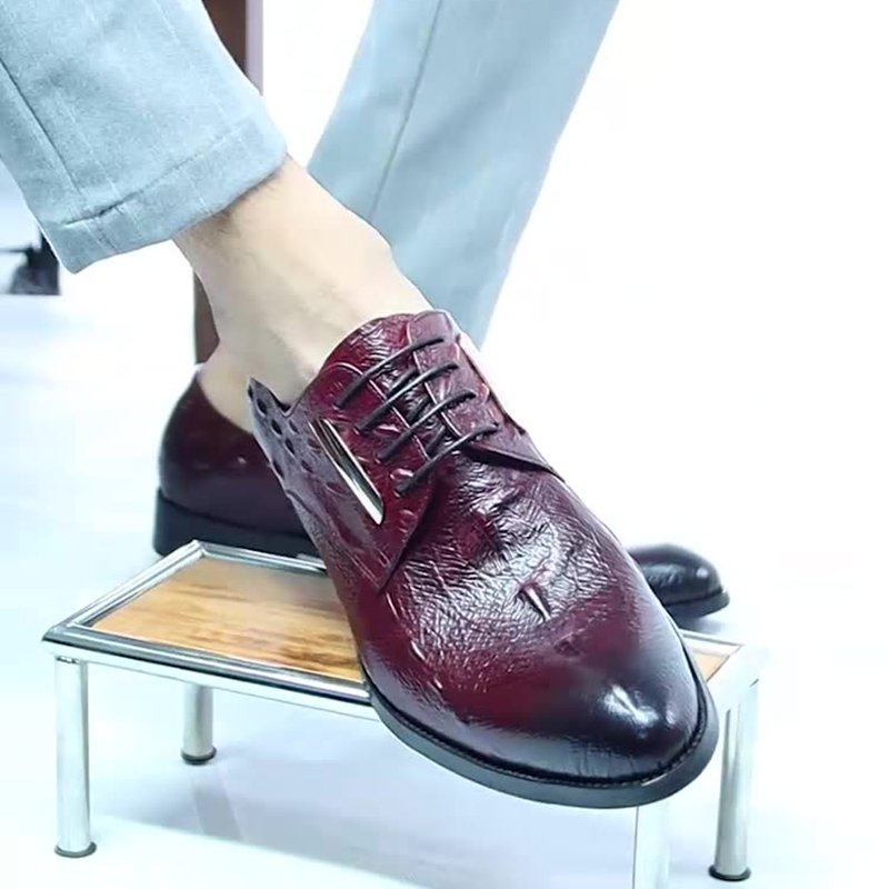 Men Crocodile Print Business Oxfords - Image 3