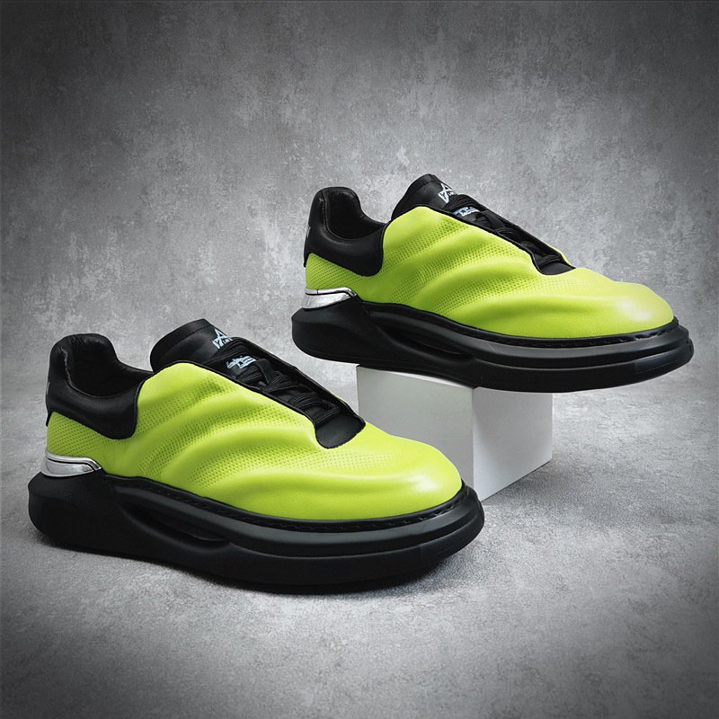 Men Platform Leather Versatile Sneakers - Image 4