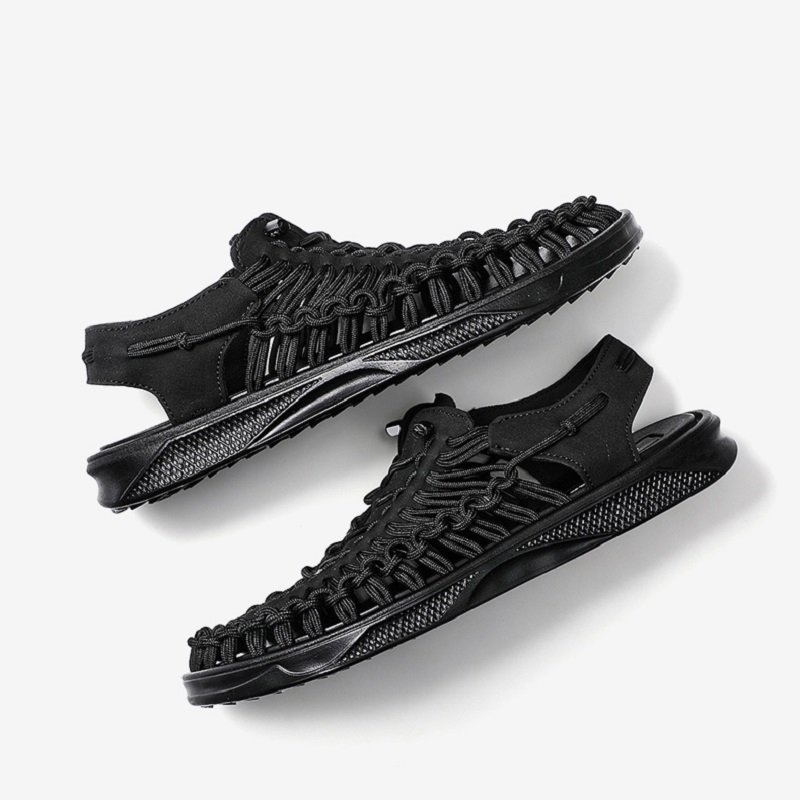 Men Weave Sandals Black - Image 3