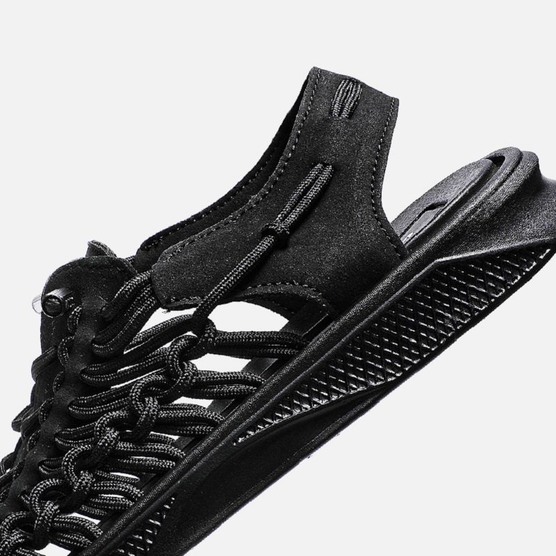 Men Weave Sandals Black - Image 4
