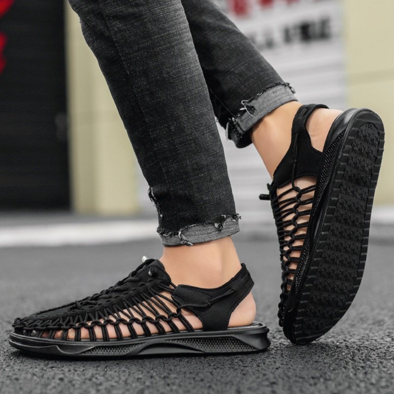 Men Weave Sandals Black - Image 6