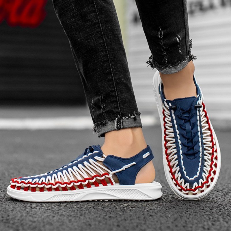 Men Weave Sandals Blue - Image 4