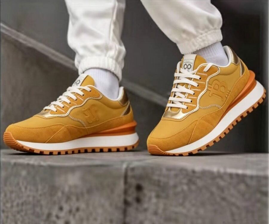 OPPCOLOR Men’s Luxury Lifestyle Bitcoin Sneaker Amber Gold - Image 12