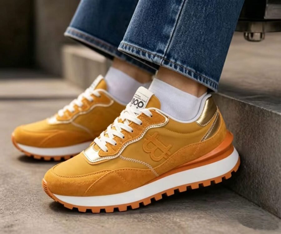 OPPCOLOR Men’s Luxury Lifestyle Bitcoin Sneaker Amber Gold - Image 13