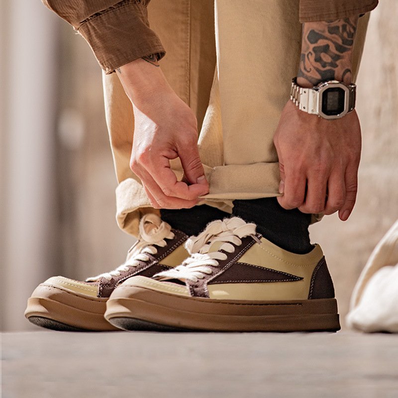 Patchwork Platform Round Toe Casual Shoes - Image 3