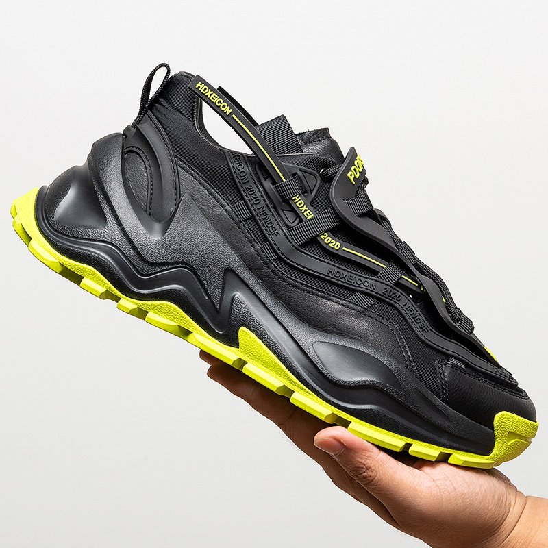 Platform Mesh Sneakers Black and Green - Image 4