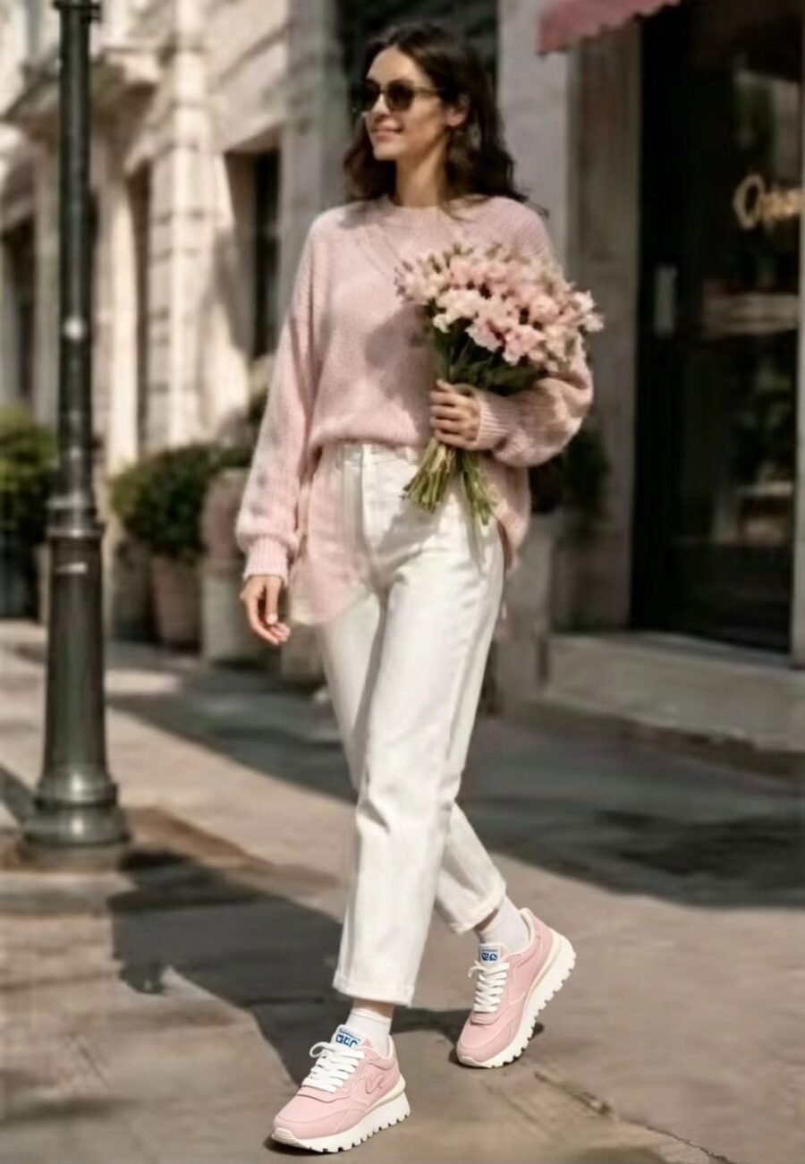 Women Soft Pink Suede Sneakers – Everyday Chic & Comfort - Image 14