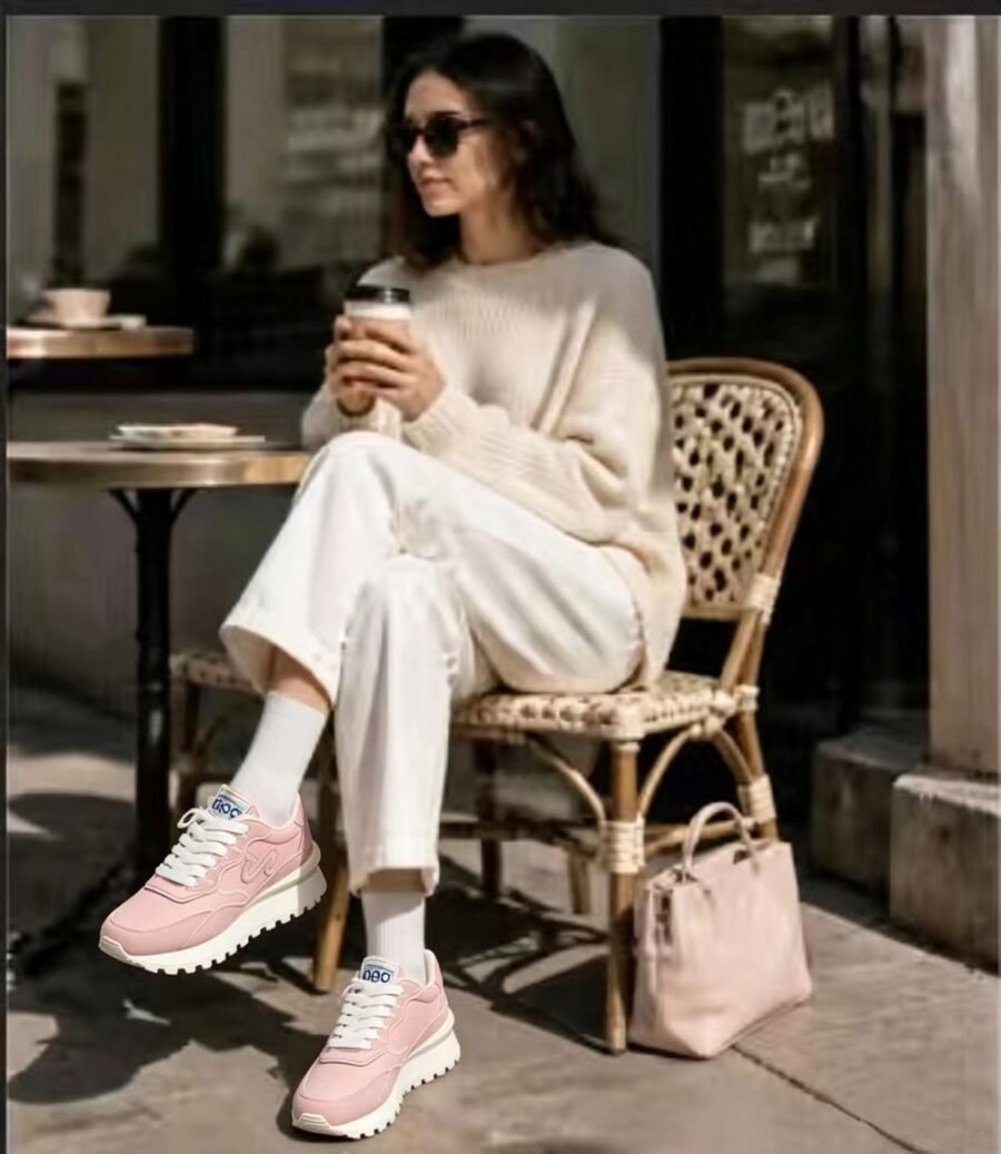 Women Soft Pink Suede Sneakers – Everyday Chic & Comfort - Image 12