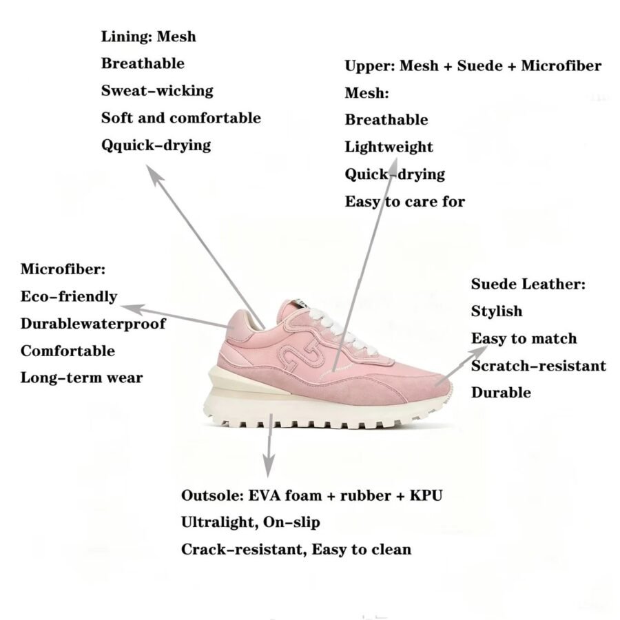 Women Soft Pink Suede Sneakers – Everyday Chic & Comfort - Image 10
