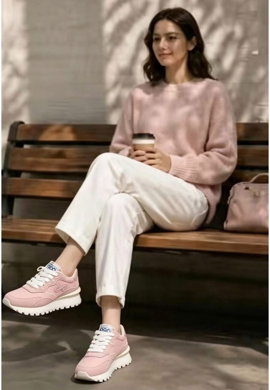 Women Soft Pink Suede Sneakers – Everyday Chic & Comfort - Image 15