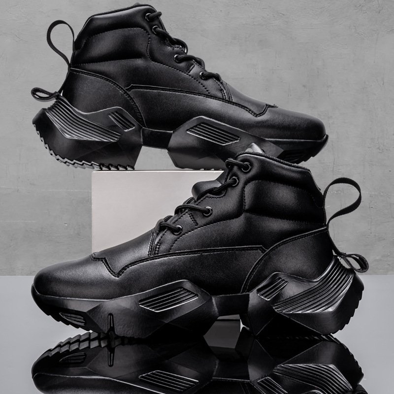 Solid Color Platform Height-enhancing Sneakers - Image 5