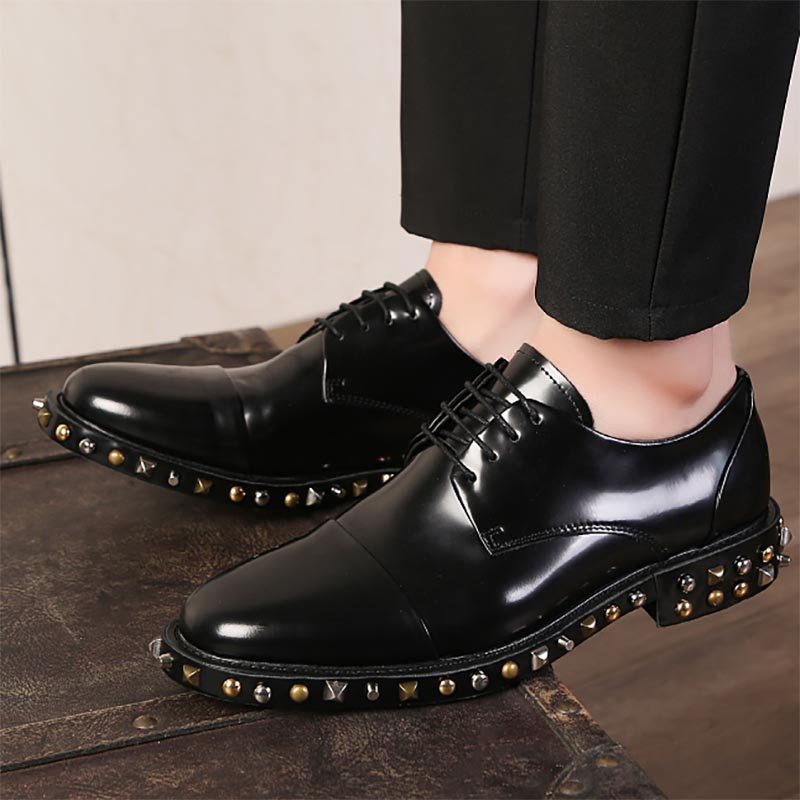 Studded British Leather Oxfords - Image 4