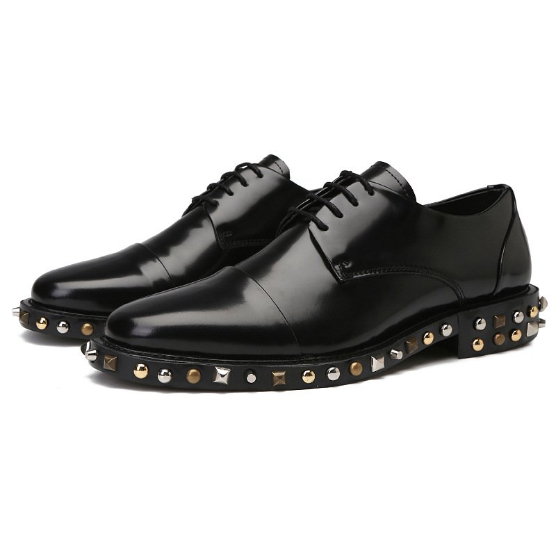 Studded British Leather Oxfords - Image 5