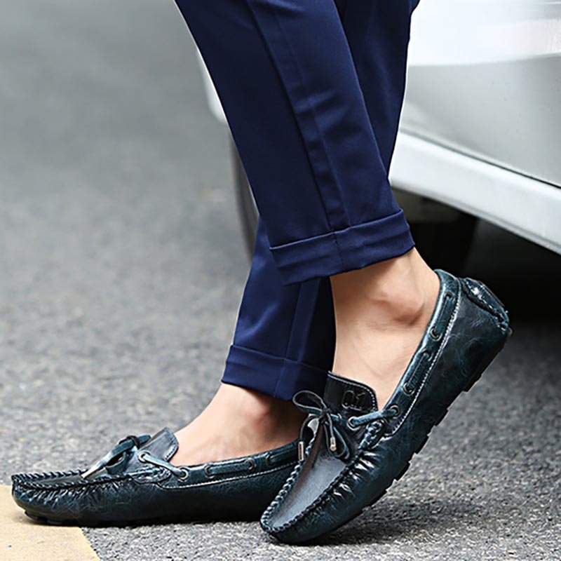 Vintage Lace-up Slip-on Loafers - Image 5