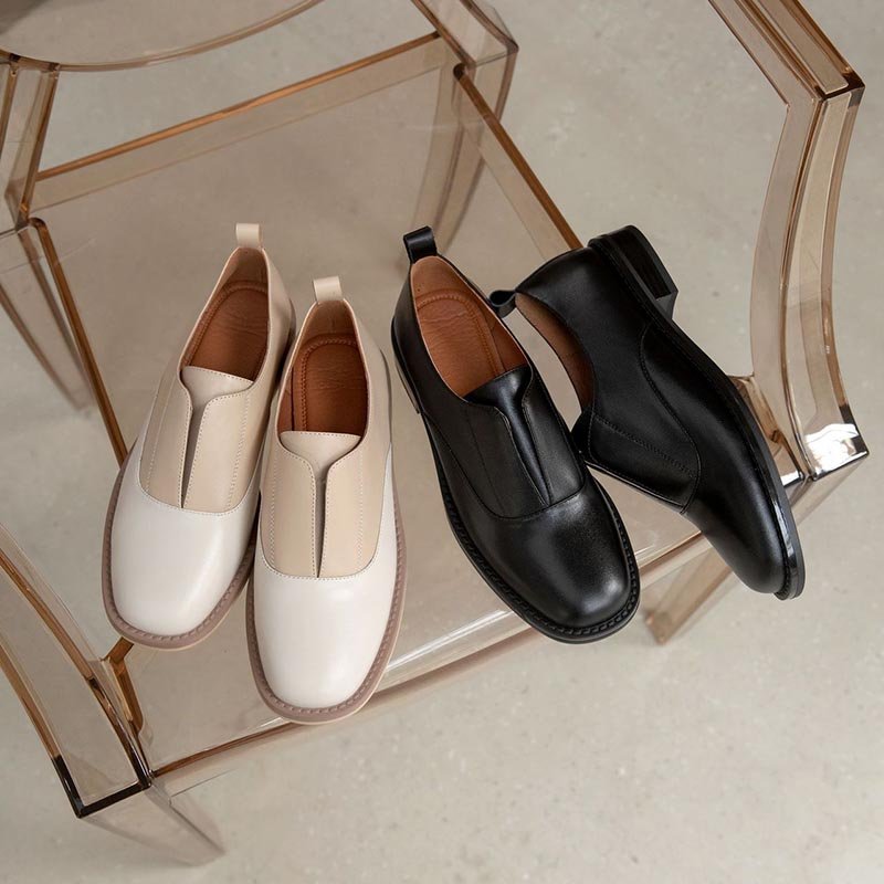 Women Color Block Round Toe Loafers - Image 5