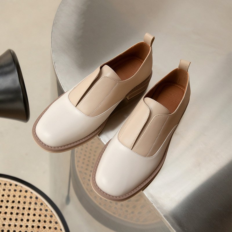 Women Color Block Round Toe Loafers - Image 3