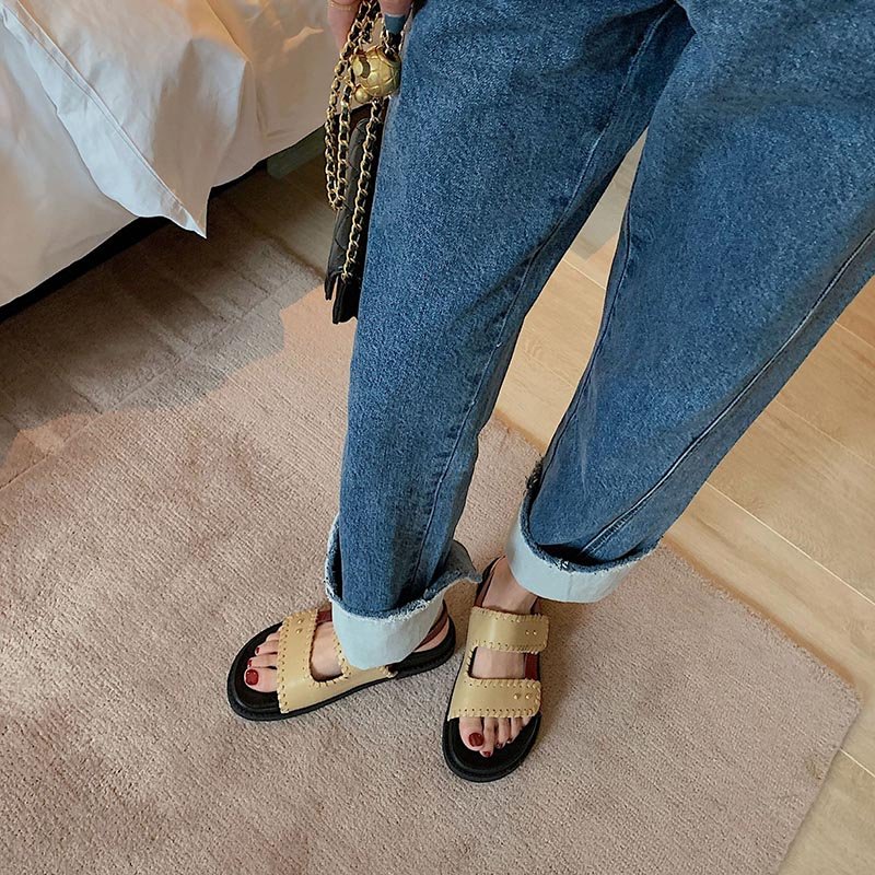 Women Color Contrast Buckle Sandals - Image 3