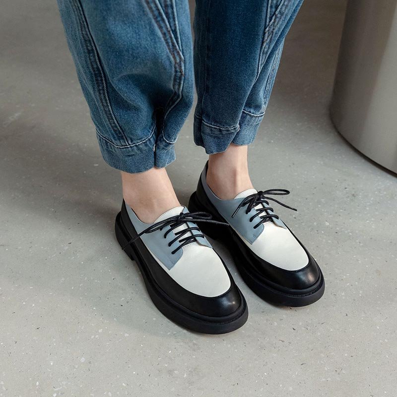 Women Colorblock Simple Loafers - Image 3