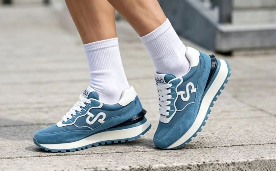 Women Elegant Blue Suede Sneakers – Effortless Style Meets Comfort - Image 13