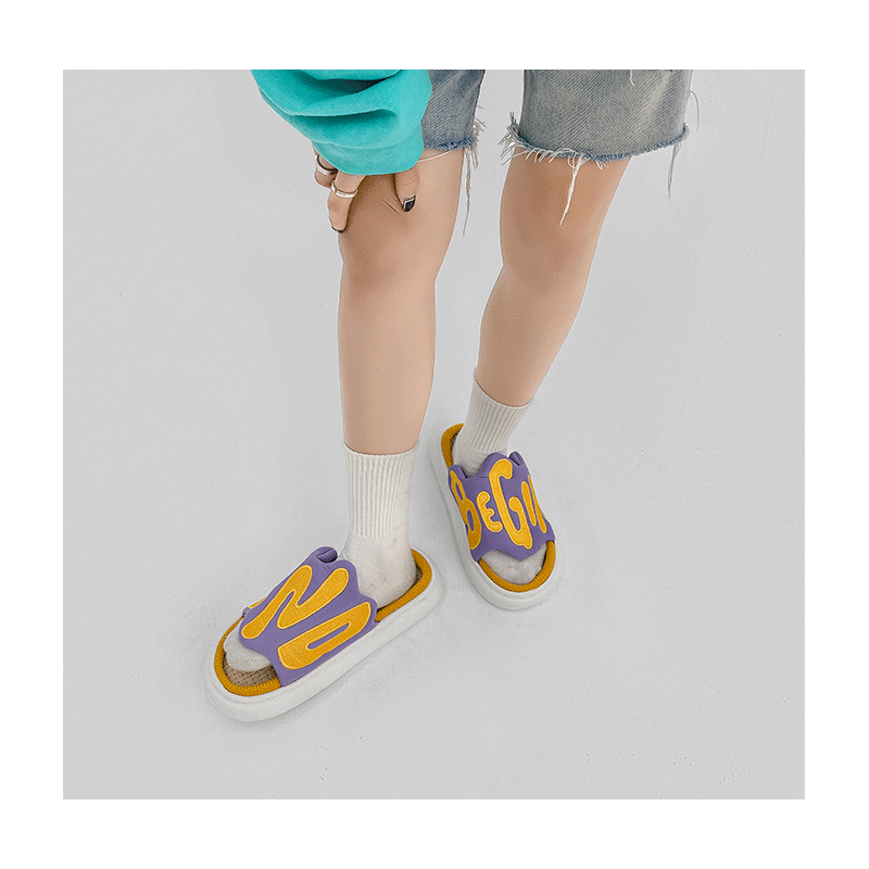 Women Embroidery Slippers Purple - Image 3