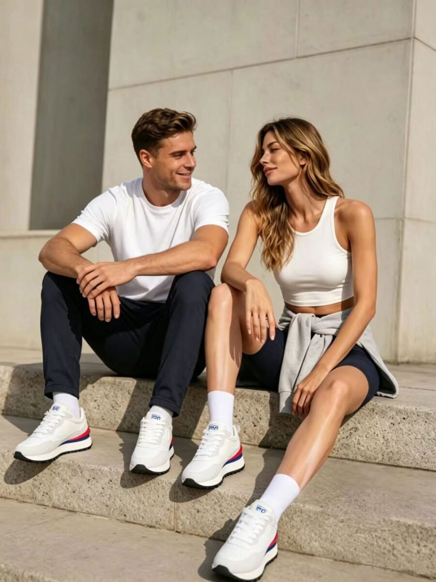 Women Everyday White Suede Sneakers – Stylish, Clean & Comfortable - Image 12