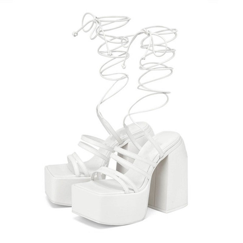 Women Lace-up High Heels - Image 8