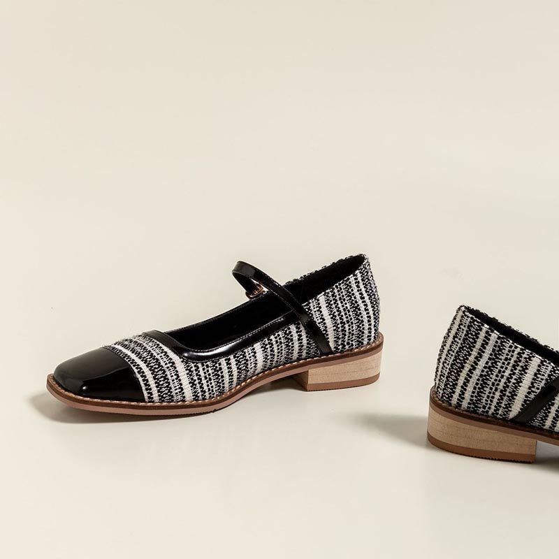 Women Patchwork Check Shoes - Image 5