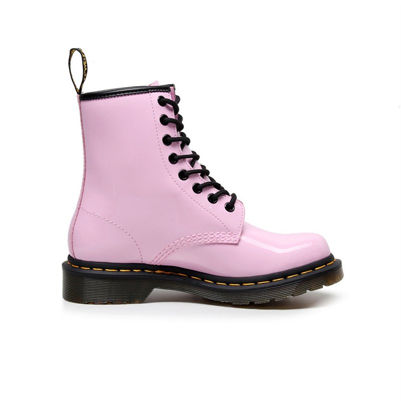 Women Patent Leather British Boots Pink - Image 5