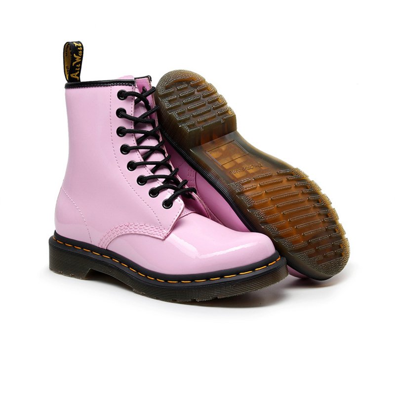 Women Patent Leather British Boots Pink - Image 4