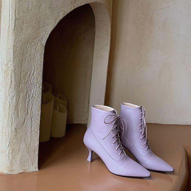 Women Pointed Toe High Heel Ankle Boots - Image 5
