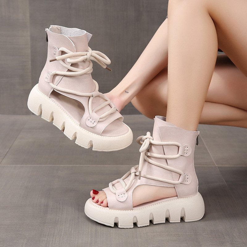 Women Platform Lace-up Sandals - Image 3