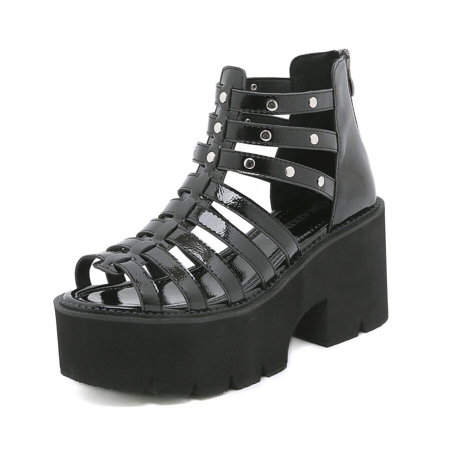 Women Metal Stud Platform Sandals