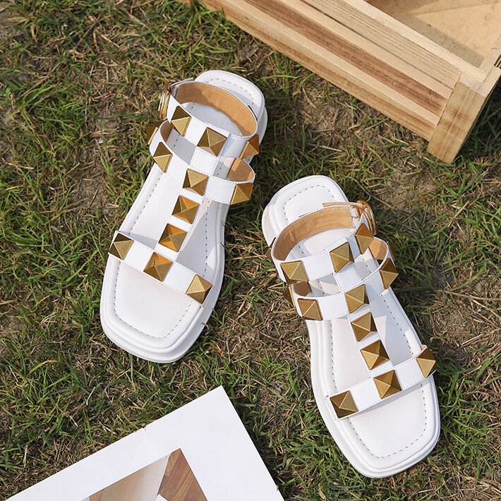 Women Studded Roman Platform Sandals - Image 4