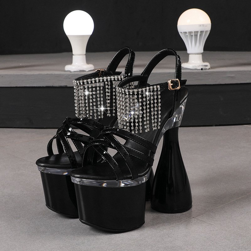 Fringed Trendy Platform Heeled Sandals - Image 3