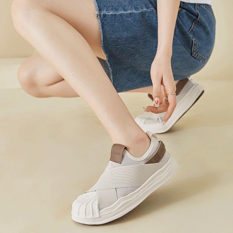 Women Shell Toe Elasticated Casual Shoes - Image 3