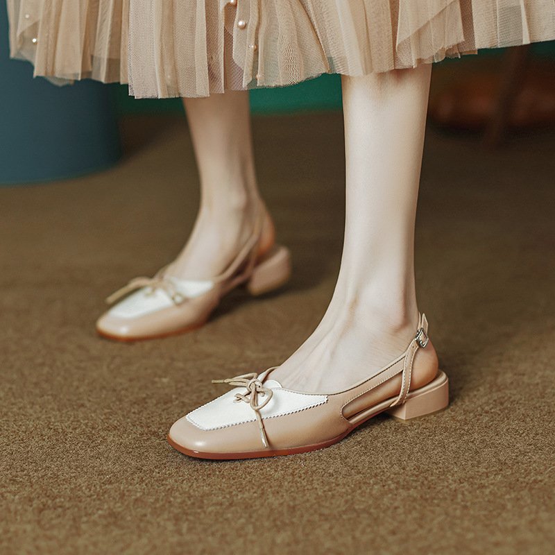 Women Square-toe Bow Sandals - Image 4