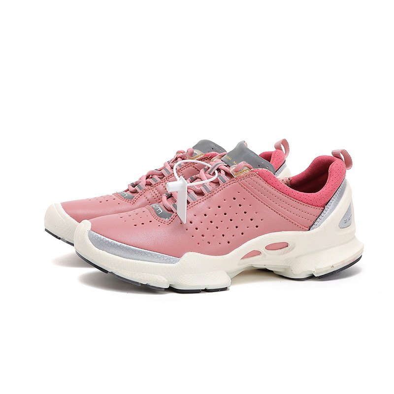 Women Stitching Hollow Sneakers Pink - Image 3