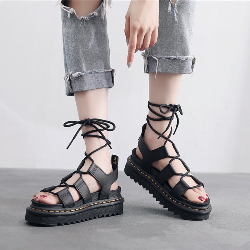 Women Strappy Platform Sandals Black - Image 3