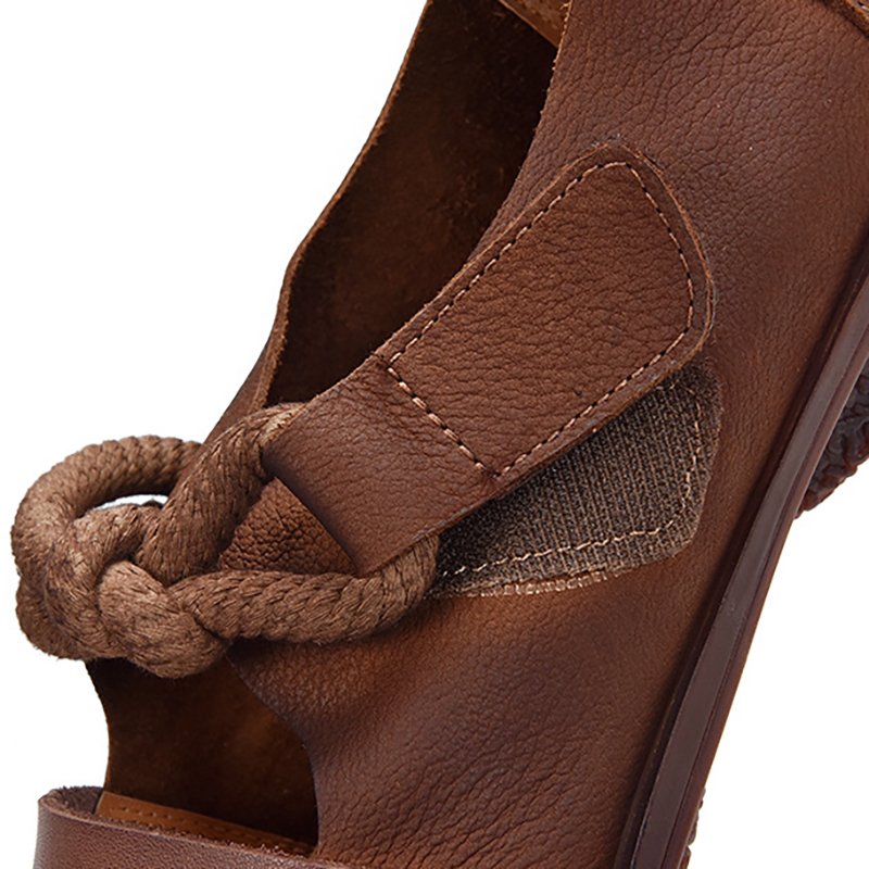 Women Vintage Leather Sandals - Image 5