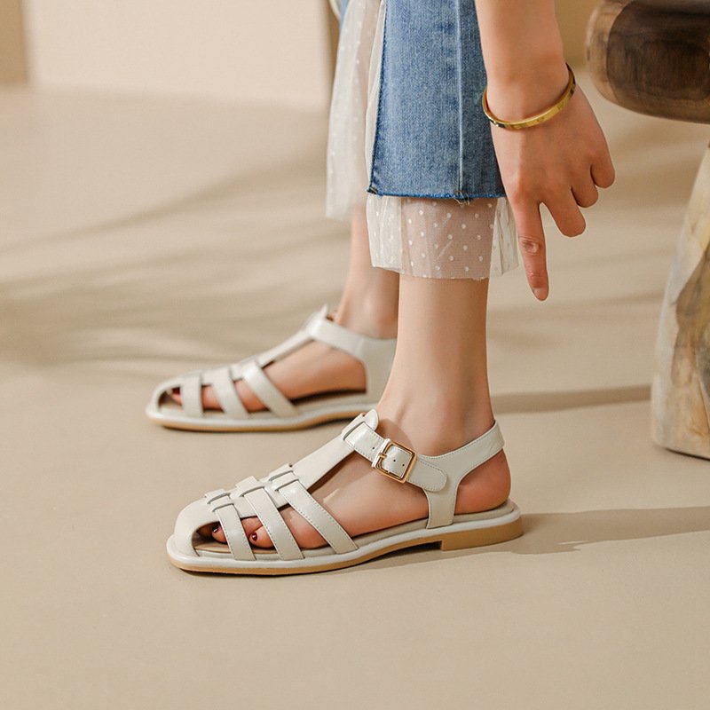 Women Vintage Wrap-toe Sandals - Image 3
