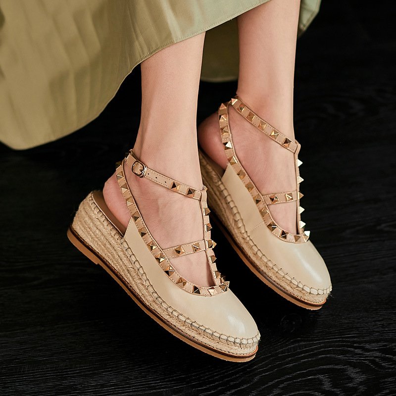 Women Wedge Stud Fisherman Shoes - Image 3