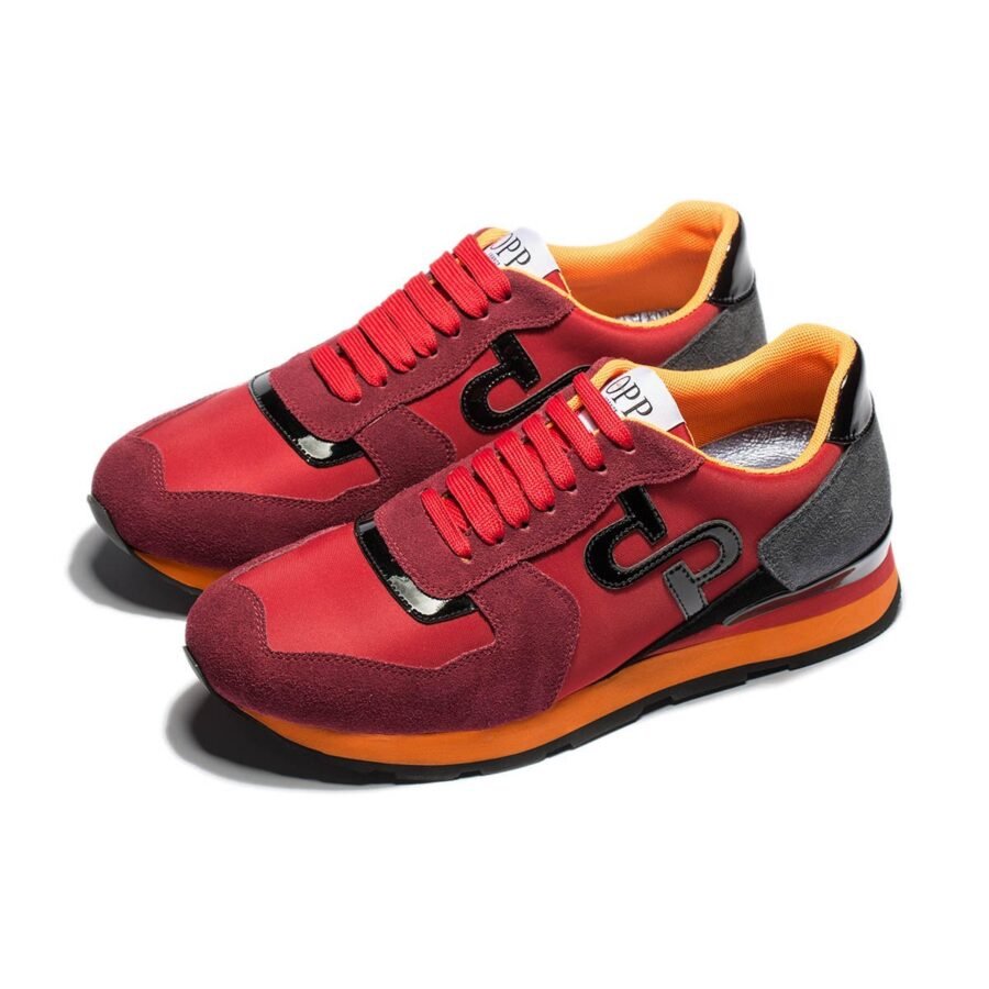 Lace-Up Suede Sneakers Red - Image 2