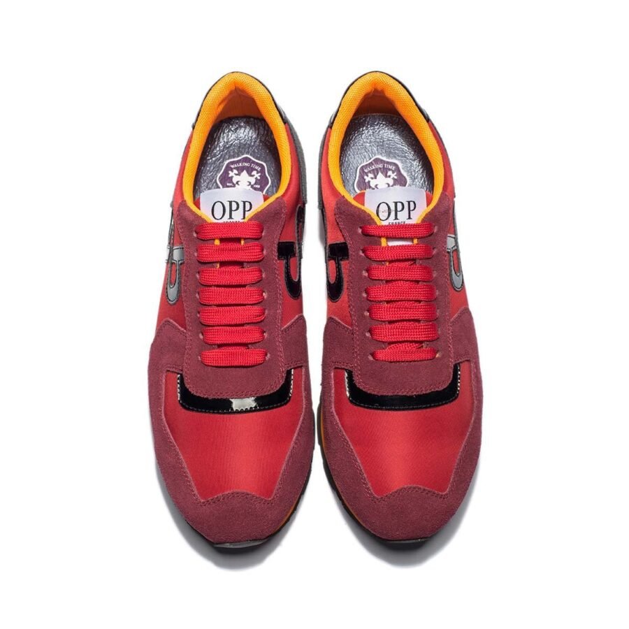 Lace-Up Suede Sneakers Red - Image 3