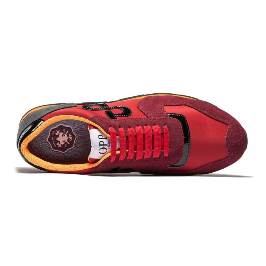 Lace-Up Suede Sneakers Red - Image 5
